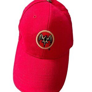 Bacardi Rum Bat Adjustable Strap Cap Red Button Top Hat Embroidered Logo